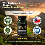 Humble Organic Labs Vitamin D3 + K2 – 60 Capsules